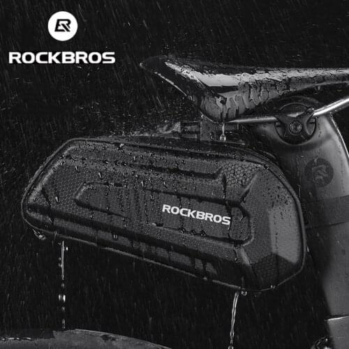 ROCKBROS Bicycle Tail Bags Hard Shell Large Capacity 1.7L Saddle Bag Road MTB Bike Seat Tube Shockproof Bag Riding Accessories