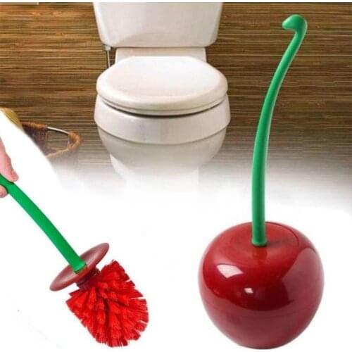 Cherry Shaped Toilet Brush Lavatory Cleaning Tool Washroom Plastic Hot Brush Decor Holder Bathroom Sale Accessories T2Y0