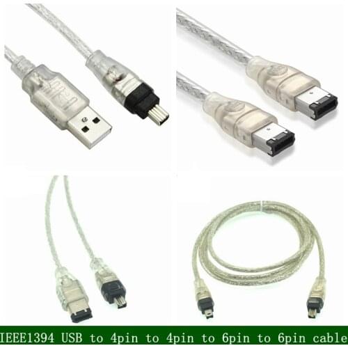USB Male to Firewire IEEE 1394 4 Pin Male 4pin/6pin iLink Adapter Cord firewire 1394 Cable for SONY DCR-TRV75E DV camera 4ft