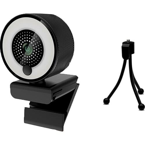 1.5Meter Extension Cable Autofocus Web camera HD Webcam 1080P with Ring Light Built in Microphone Tripod Computer Web Camera