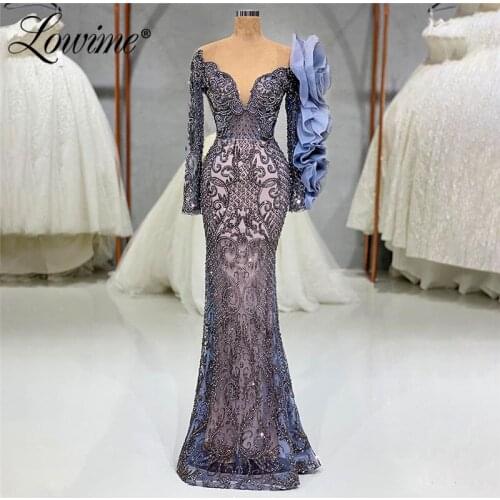 Gorgeous Heavy Crystals Beaded Dubai Evening Dresses Middle East Arabic Formal Party Dress Formal Occasion Gowns Robes De Soiree