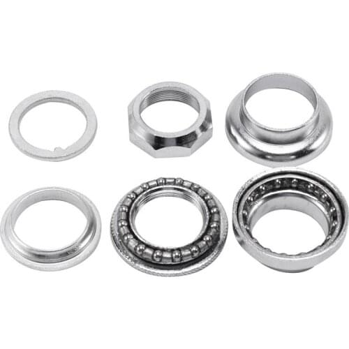 Bike Headset Threaded Bike Threadless External Fork Headset Bearings Stem Bicycle Parts Silver