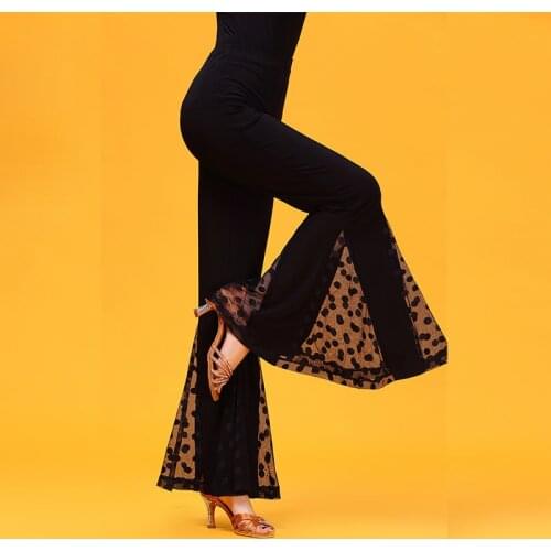 New Style Latin Dance Pants For Ladies Black Practice Women Ballroom Cha Cha Rumba Samba Jive Outfit ZH1453