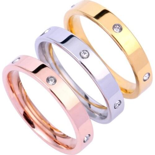 Silver Rose Gold Design Women Ring Fashion Finger Crystal Ring Jewelry Nice Gift UNO50C