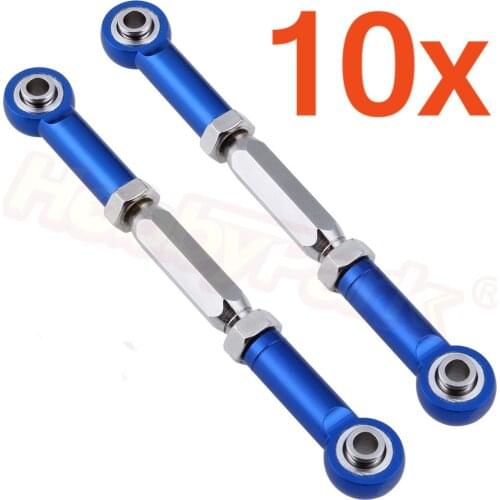 10Pairs/Lot For TRAXXAS Slash 4X4 Aluminum Steering Turnbuckle Toe Link Camber Linkage 85mm Assembled Rod Ends Hollow Balls