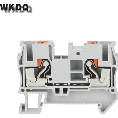 10pcs PT-6 Feed-through Universal Push In Connection Din Rail Terminal Block Connector