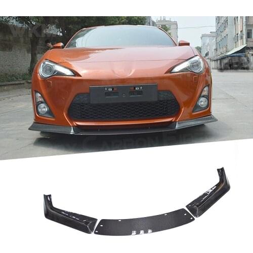 3PCS For Subaru BRZ High Quality Carbon Fiber Car Front Lip Bumper Spoiler Wings for Toyota GT 86 2014-2016 J Style Decorations