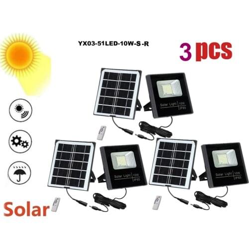 3pcs 51leds Solar Lamp Waterproof Solar Night Light smart on at night Porch Path Street Fence Garden Stairs Wall Corridor Emerge