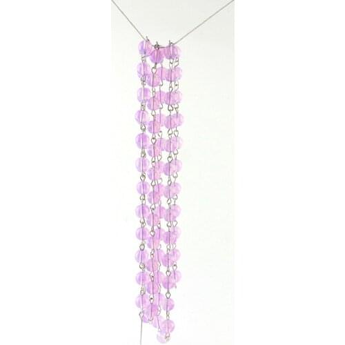5Meters 8mm Round Beads Crystal Glass Lilac/Light Purple Garland Strand Hanging Crystal Glass Bead Curtain Chains Wedding Decor