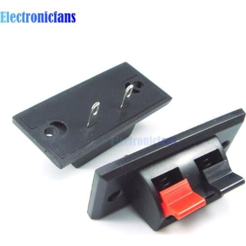5PCS 2 Way Spring Push Release Connector Speaker Terminal Strip Block