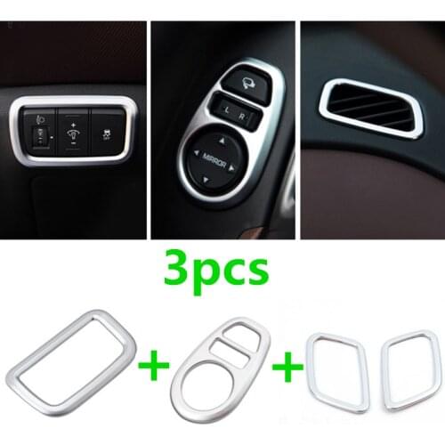 For Hyundai ix25 Creta Accessories 2018 2019 ABS Chrome Interior Mouldings Headlight switch frame cover Trim Car Styling
