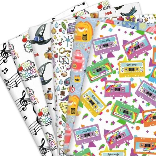50*145cm Painting Book Back To School Polyester Or 100% Cotton Fabric Tissue Sewing Quilting Needlework DIY Handmade