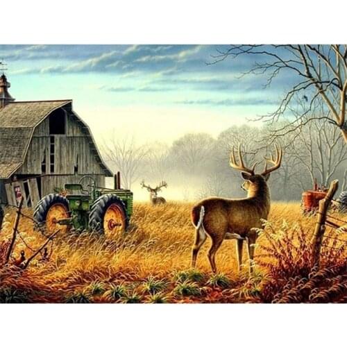 Diamond painting cross stitch Animal diamond mosaic embroidery Chalet Fawn full rhinestone Living room decoration painting