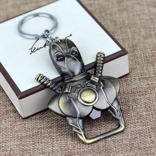 Key chain Pendant Keychain Newest Anime Cartoon X-men Deadpool Bottle opener Chaveiro Metal Alloy Key Ring for souvenir