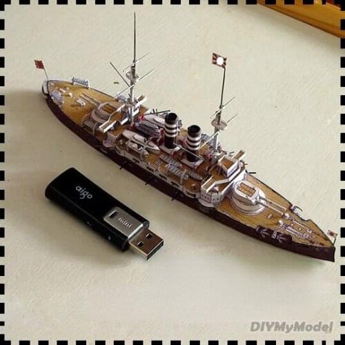 DIYMyModeI Sanli Fudao class battleship paper model 1:400 DIY Handcraft Paper Model Kit Handmade Toy Puzzles Gift Movie prop