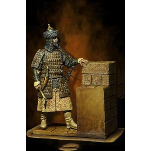 Unassambled 1/24 75MM ancient warrior Saladin 75MM (WITH WALL )Resin figure miniature model kits Unpainted