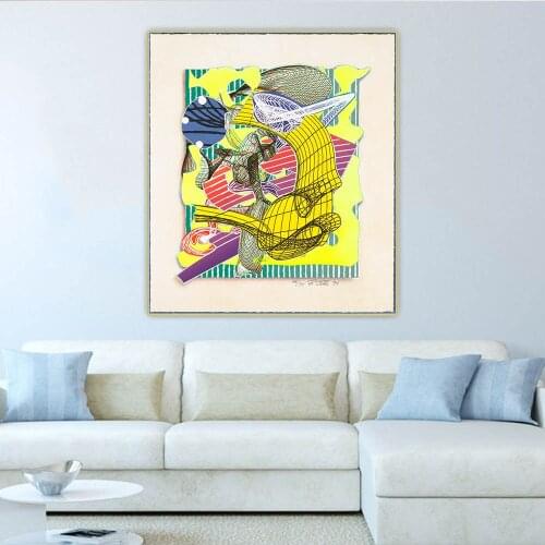 Frank Stella《Figlefia》Canvas Art Oil Painting Minimalism Artwork Poster Picture Backdrop Wall Hanging Decor Home Decoration