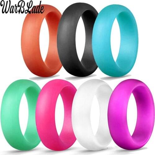 4-10 Size Hypoallergenic Crossfit Flexible Sports Silicone Finger Ring 5.7mm Food Grade FDA Silicone Ring For Women wedding Gift
