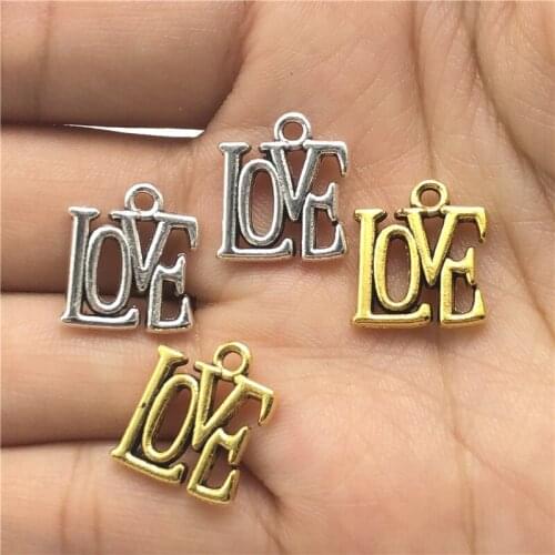 20pcs charm letter love small pendant for jewelry making DIY handmade bracelet necklace pendant accessory material