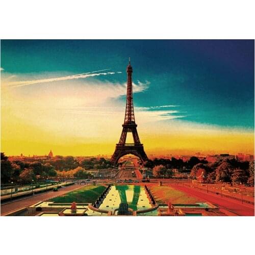 Eiffel Tower Scenery Kraft Paper Poster Home Room Decoration Painting Core 50.5x35cm
