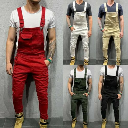 Oversize Fashion Mens Ripped Jeans Jumpsuits Shorts Summer Hi Street Distressed Denim Bib Overalls For Man Suspender Pants