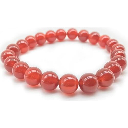 4mm 6mm 8mm 10mm Round agat Coral Beads Natural Stone Orange Red Veins Carnelian crystal Bracelet 18.5cm