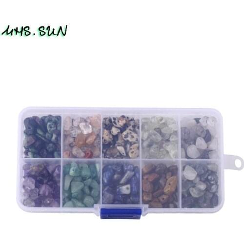 MHS.SUN Irregular Shape Natural Stone Beads Kit Quartz Lapis Lazuli Tiger Eye Stone Grapevine Loose Beads For DIY Jewelry Make