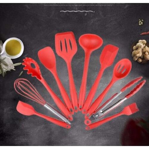 Nonstick Cooking Tools Set Kitchen & Baking Tool Kit Heat Resistant Convenient Safe Silicone Kitchen Cookware Set 10PCS