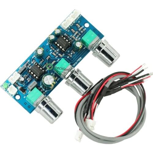 DC 12V-24V Low-pass Filter NE5532 Subwoofer 2.1CH/Pre-Amplifier Preamp Board