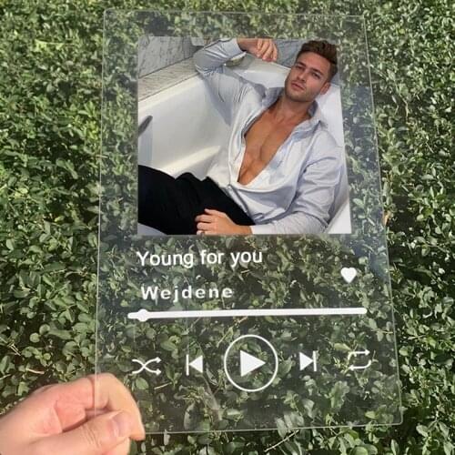 Personalized Acrylic Board Music Code Picture Song Custom Photo Glow Base Exclusive Souvenir Gifts for Lovers Family Friends