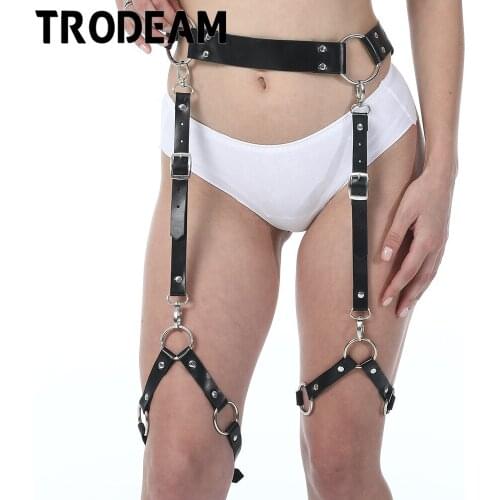 TRODEAM Harness Garter Belt Erotic Goth Lingerie Cage Suspender Leg Bondage Harness Gothic Punk Style Garter Fetish Thigh Erotic
