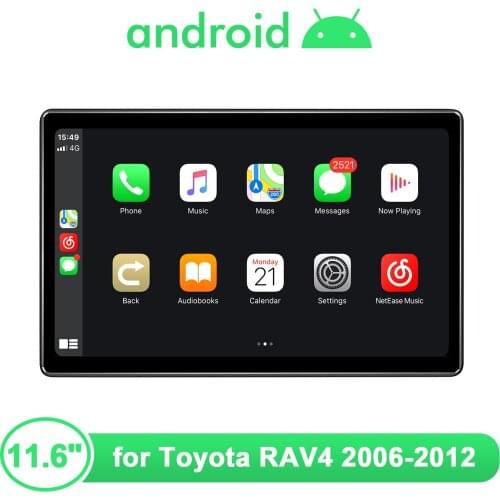 JOYING HOT 11.6 Inch Car Radio Touch Screen Android 10.0 4G&DSP Carplay With Gps And Backup Camera For Toyota RAV4 2006-2012