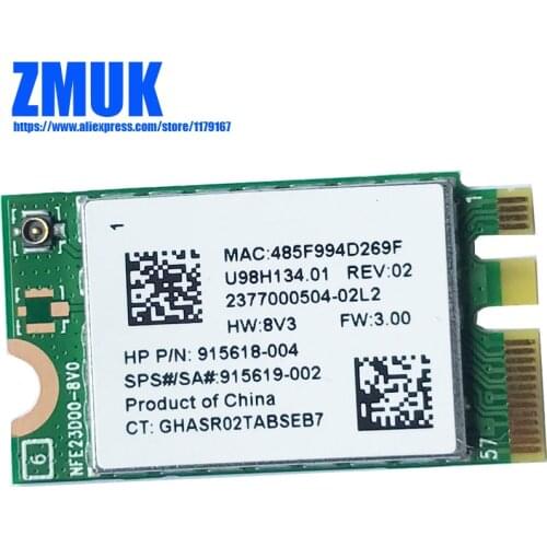 RTL8723DE 300Mbps Wireless + BT 4.0 Combo card,P/N 915619-001 915618-002