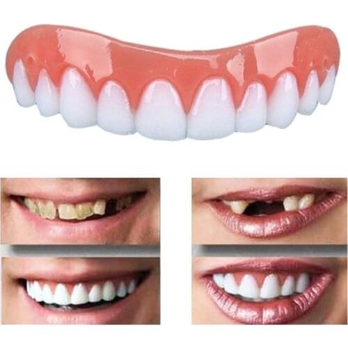 Silicone Simulation Upper Tooth Teeth Whitening Strip Denture Brace Oral Care Toy Whiten Braces Teeth Teaching Dedicated Teeth