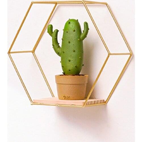 Nordic Hexagonal Iron Stand Storage Shelf Decoration Craft Contracted Design Morden Home Storage Books Rack Holder