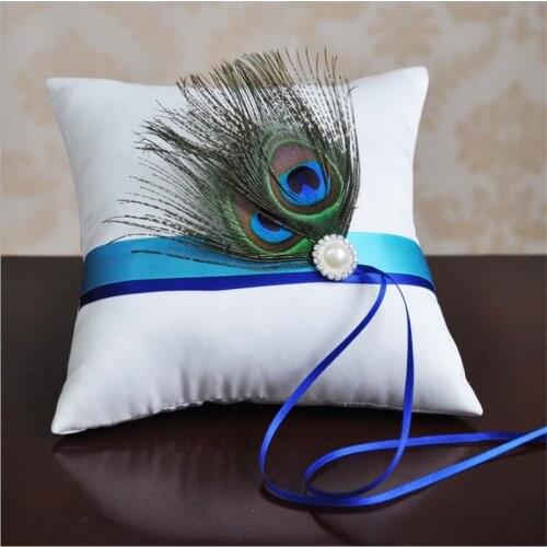 Wedding Accessories Peacock Feather Ring Pillow Detalles Boda Wedding Decoration Wedding Supplies Event & Party Supplies