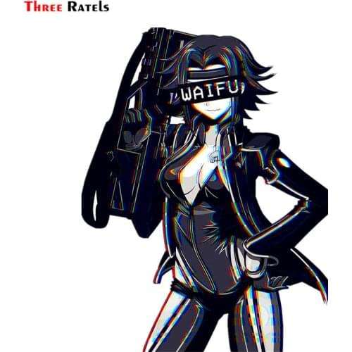 Three Ratels FC453 Kallen Waifu cartoon 3D Stickers for car anime notebook decal