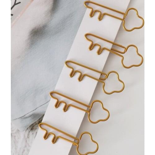 TUTU 8pcs/lot Creative Kawaii key Shaped Metal Paper Clip Bookmark Stationery School Office Supply Escolar Papelaria H0415