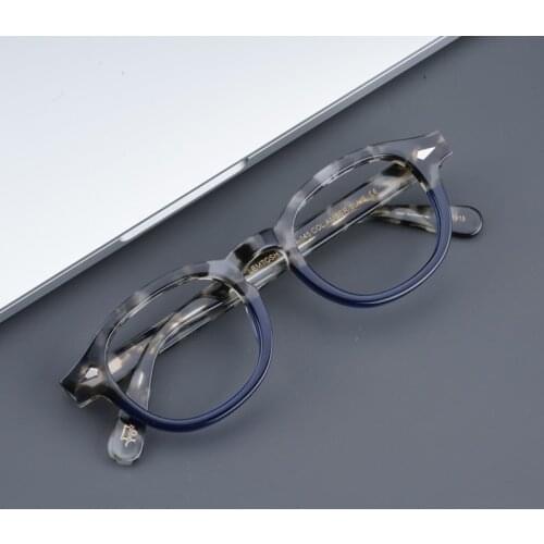 Johnny Depp Eyewear Vintage Acetate Glasses Eyewear Lemtosh Eyeglasses Men Myopia Glasses Frame Patchwork Acetate Eyeglass Frame