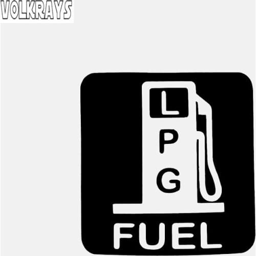 Volkrays Personality Car Sticker Petrol Lpg Fuel Accessories Reflective Waterproof Sunscreen Vinyl Decal Black/Silver,11cm*11cm