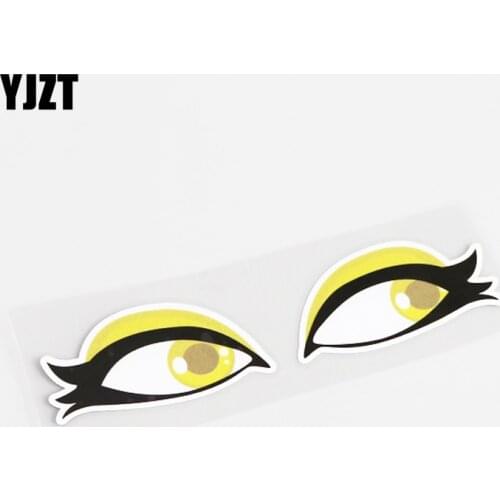 YJZT 15CM*3.3CM Cartoon Personality Animal Eye Decal Car-styling Car Sticker PVC 13-0473