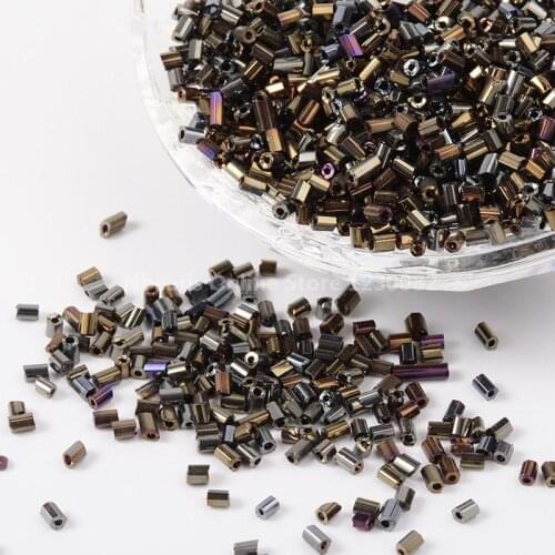 Jewelry Beads Iris Round Two Cut Seed Beads, Brown, 11/0, about 2mm long, 2mm wide, hole: 0.6mm; about 4500pcs/50g