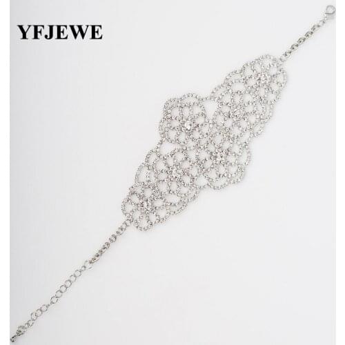 YFJEWE New Style sliver Plated Charm Glass Bracelets For Women Crystal Drop Jewelry Girl Gift Accessories Chain Bracelets B028