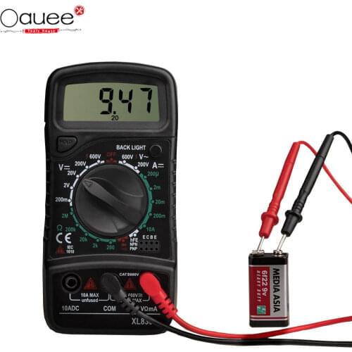 LCD Digital Multimeter with Backlight Digital Handheld Multi Tester 1999 XL830L AC/DC Voltage Amp Current Resistance Tester