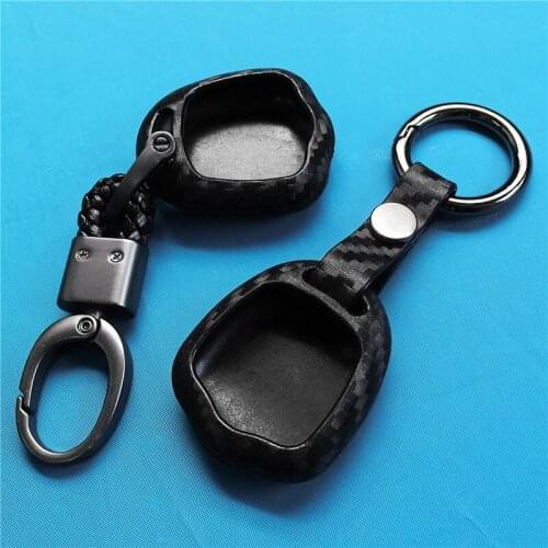 1 Set for Mitsubishi Outlander ASX Colt LANCER Car Key Case Fob Cover Carbon Fiber Silicone Grandis Pajero Sport Keychain