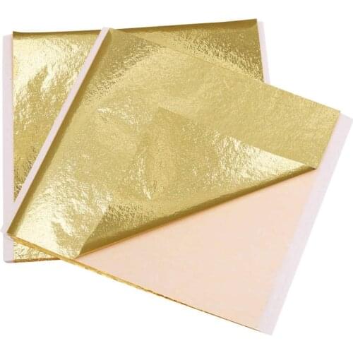 100 Sheets Imitation Gold Leaf for Nail Arts Frames Furniture Gilding Crafting Decoration