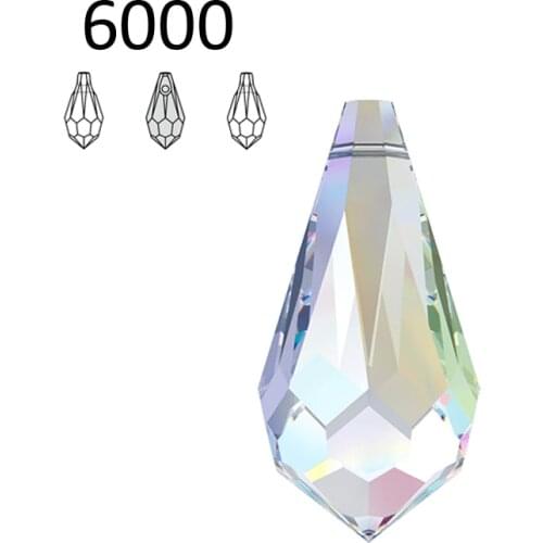 1 piece) 100% ORIGINAL crystal from Swarovski 6000 teardrop pendant made in Austria loose beads rhinestone DIY jewelry making