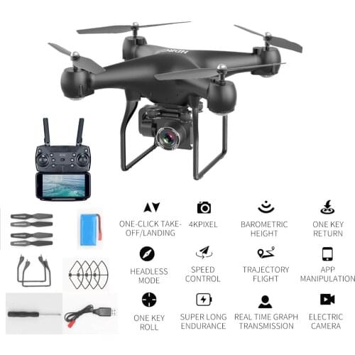 2.4G WIFI Remote Control RC Drone Airplane Selfie Quadcopter 3.7V 2200mah High-Capacity With 4K HD Camera Not Included Batteries