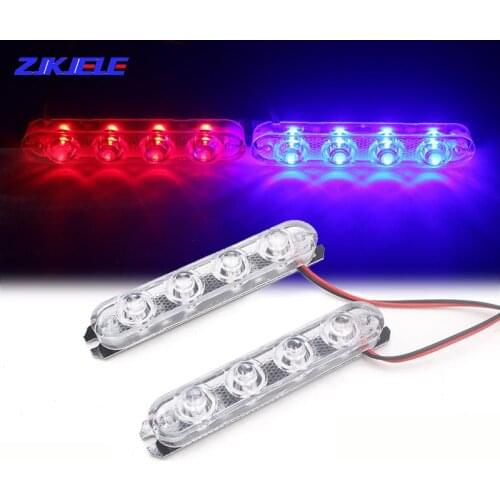 2Pcs 4 LED Strobe Police 12V Car Truck Motorcycle Flashing Emergency Warning Rear Tail Vechicles Brake Stop Alarm Lights Lamp 8W