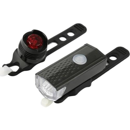 2Pcs Bike Cycling Lights USB LED Bicycle Waterproof Front Head light+Tail light Set MTB Bike Rear Lights Cycling Lamp Flashlight
